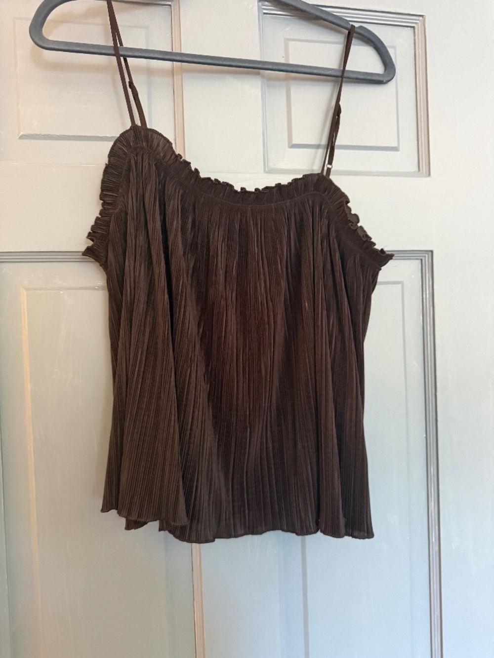 Madewell Black Pleated Strappy Tank Top Size XL